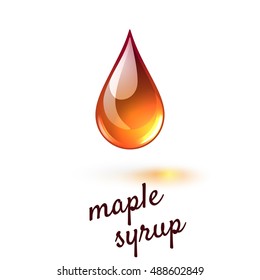 Vector illustration of drop of liquid maple syrup