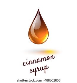 Vektorillustration des Tropfens von flüssigem SüßZimtsirup