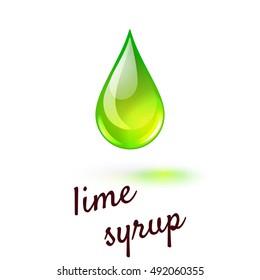Vector illustration of drop of liquid sweet lime syrup