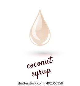 Vector illustration of drop of liquid sweet coconut syrup