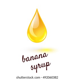 Vector illustration of drop of liquid sweet banana syrup