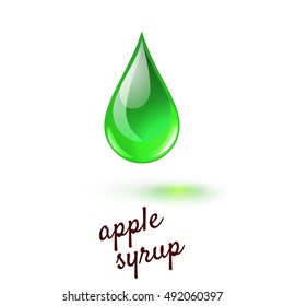 Vector illustration of drop of liquid sweet apple syrup