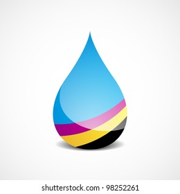 Vector Illustration of Drop With Offset Printing Colors (eps v.10)