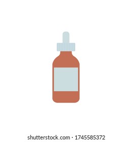 vector illustration of a dropper bottle of dark glass