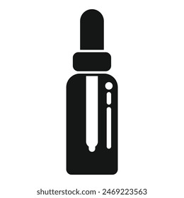 Vector illustration of a dropper bottle silhouette, ideal for icons and minimalist designs