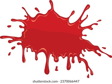 Vector illustration of drops, drippings and streaks of bloodstain isolated on white background. Halloween concept. 