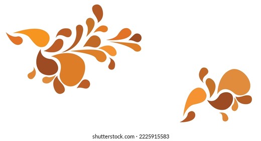 vector illustration of drops or swirls abstract in caramel color for food packaging decoration Stockvektor