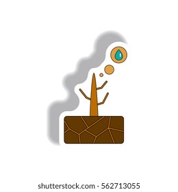 Vector illustration of drought and dead tree