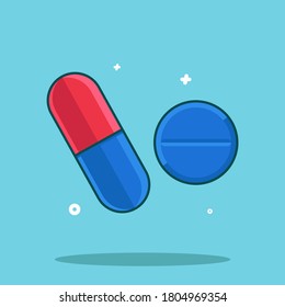 Vector illustration of drug capsules and tablets graphics. can be used for icons in health or the like.