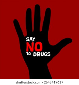 Vector illustration of a drug prohibition symbol for International Day Against Drug Abuse and Illicit Trafficking.
