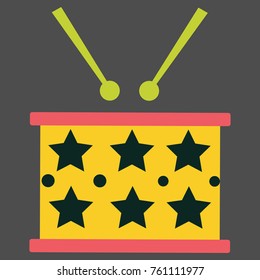 Vector illustration of drum beat music.