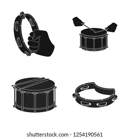Vector illustration of drum and instrument icon. Collection of drum and festival vector icon for stock.