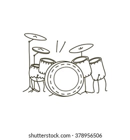 Vector illustration of a drum kit