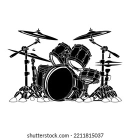 Vector illustration of a drum for playing music