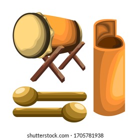 Vector illustration of drum and punch, for illustration of elements of Ramadan design, Islamic, fasting month.