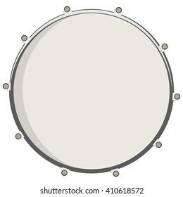 Vector illustration drum top view. Drum, snare icon, symbol or logo