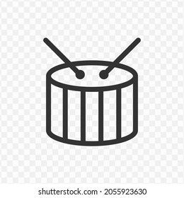 Vector illustration of drumb icon in dark color and transparent background(png).