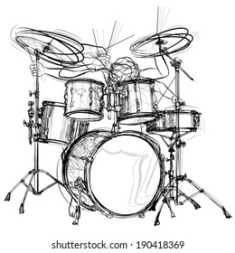 vector illustration of a drummer