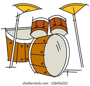 Vector illustration of drums