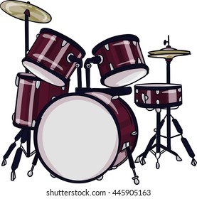 Vector Illustration Drums Isolated Stock Vector (Royalty Free ...