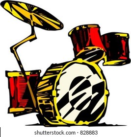 Ilustración vectorial de los tambores en estilo original. Vectores muy LIMPIOS. Listo para cortar vinilo.