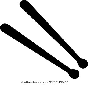 Vector illustration of drumsticks black color silhouette