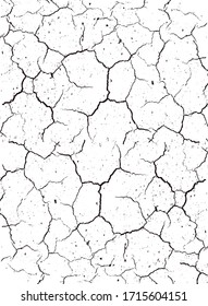 Vector Illustration Of Dry And Cracked Soil Texture.