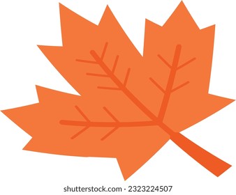 Vector illustration of a dry maple leaf, blowing in the wind.