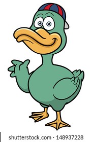 Vector illustration of Duck cartoon