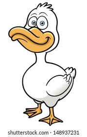 Vector illustration of Duck cartoon