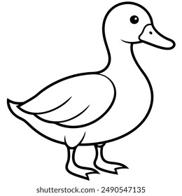 "Vector Illustration of a Duck: Charming Artwork for Wildlife Designs"

