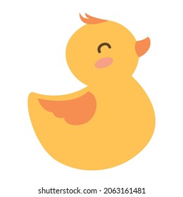 vector illustration of duck, Cute cartoon baby duck vector illustration on isolated white background. Eps 10 vector format with printable colors. Hand drawn design.