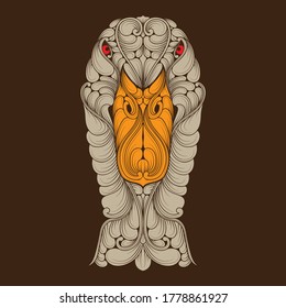 Vector illustration of a duck in a decorative style