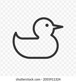 Vector illustration of duck icon in dark color and transparent background(png).