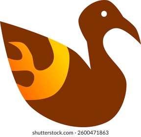 Vector illustration of a duck isolated on white background