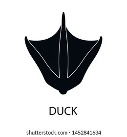 Vector illustration of duck and paw symbol. Collection of duck and silhouette stock symbol for web.