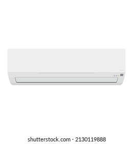 Vector illustration of ductless mini-split air conditioner isolated on background.