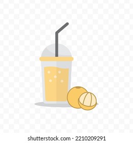 Vector illustration of Duku juice icon sign and symbol. colored icons for website design .Simple design on transparent background (PNG).
