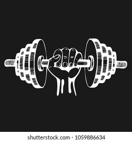 Vector illustration with dumbbell
