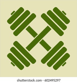 Vector Illustration of Dumbbell in green color
