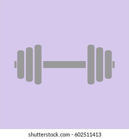 Vector illustration of  Dumbbell vector icon in Gray
