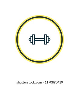 Vector illustration of dumbbell icon line. Beautiful sport element also can be used as barbell icon element.