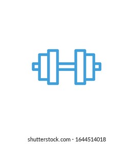 Vector illustration, dumbbell icon. Line design template