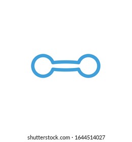Vector illustration, dumbbell icon. Line design template