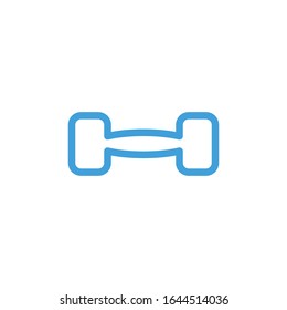 Vector illustration, dumbbell icon. Line design template
