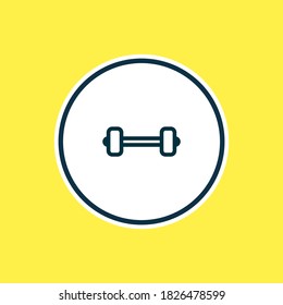 Vector illustration of dumbbell icon line. Beautiful entertainment element also can be used as barbell icon element.