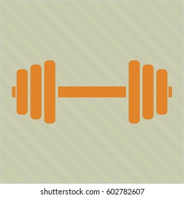 Ilustración vectorial de la ilustración vectorial del icono Dumbbell en naranja.
