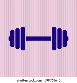 Vector illustration of Dumbbell vector icon or symbol icon in purple.
