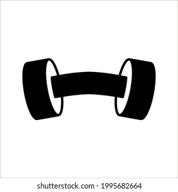 vector illustration of dumbbells, barbells, fitness equipment, gym isolated on white background. color editable