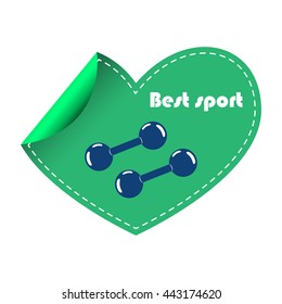Vector illustration with dumbbells and heart.